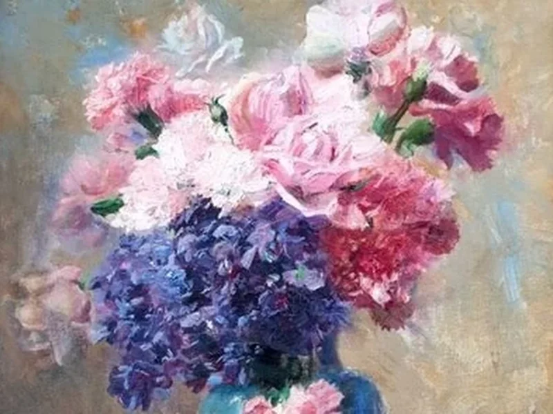 1868-Marthe Jouanne-Hugonet - Mazzo di fiori in vaso